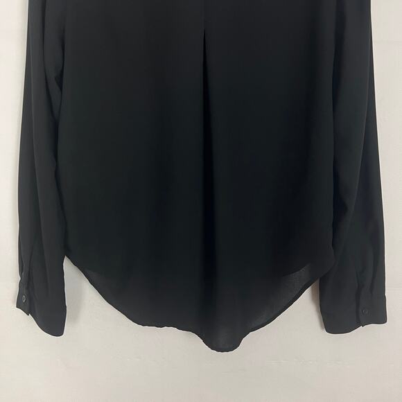 Trouve Black Sheer Button Down Career Wear Top Size Medium - Picture 8 of 11